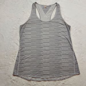 Lucy White Gray Athletic Workout Racerback Tank Top Size L